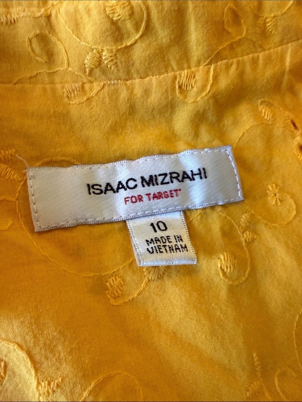 Isaac Mizrahi Yellow Eyelet Wrap Midi Dress - Picture 7 of 7